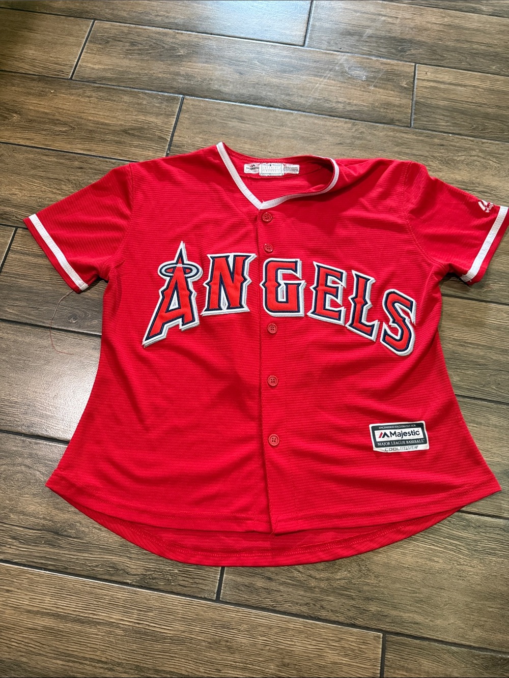 Majestic cameron Maybin Los Angeles
Angels Red Sewn Baseball Jersey Size Small